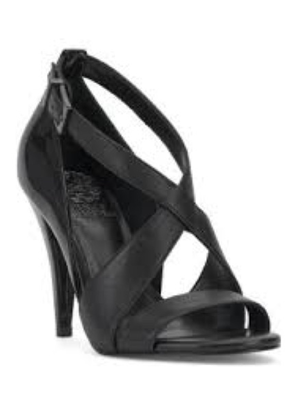 Vince Camuto NWOT Black Leather Crisscross Ankle Strap Heels